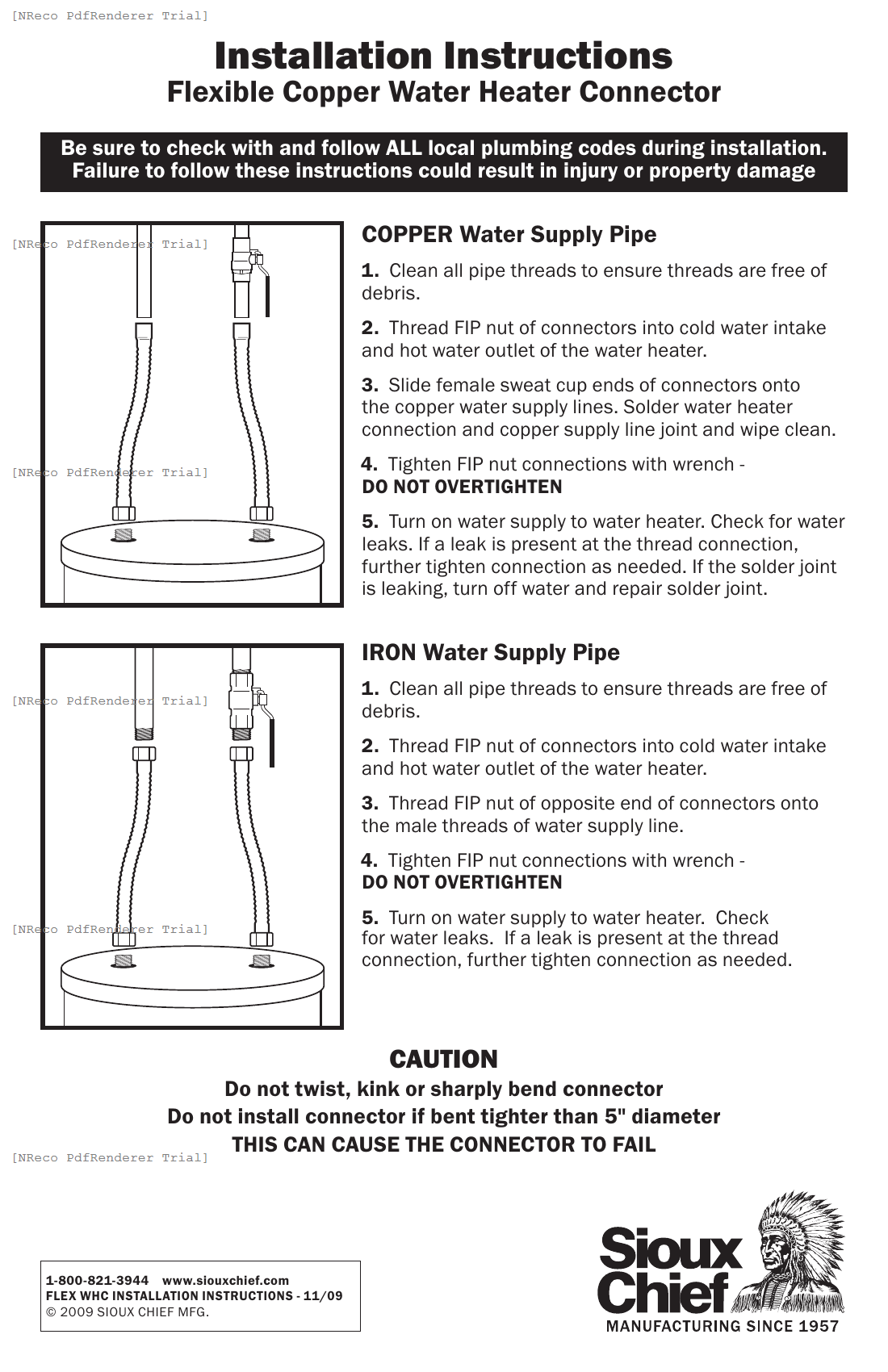 634 SERIES - FLEXIBLE WHC - INSTRUCTION SHEET.PDF Technical Document